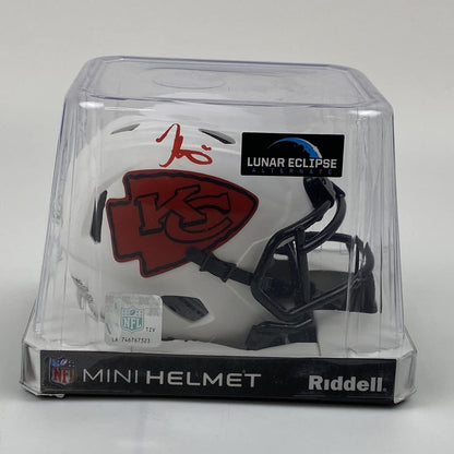 Autographed/Signed Tyreek Hill Kansas City Chiefs Lunar Eclipse Mini Football Helmet Beckett BAS COA
