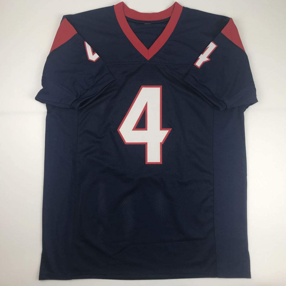 Autographed/Signed Deshaun Watson Houston Blue Football Jersey JSA COA