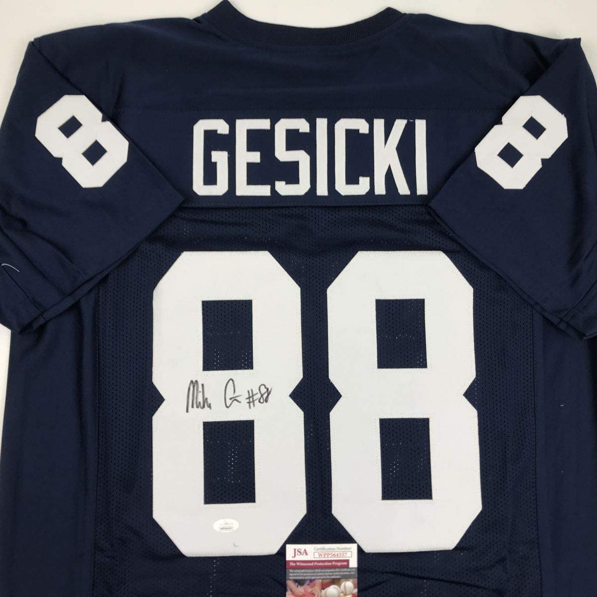 Autographed/Signed Mike Gesicki Penn State Blue College Football Jersey JSA COA