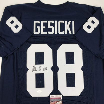 Autographed/Signed Mike Gesicki Penn State Blue College Football Jersey JSA COA