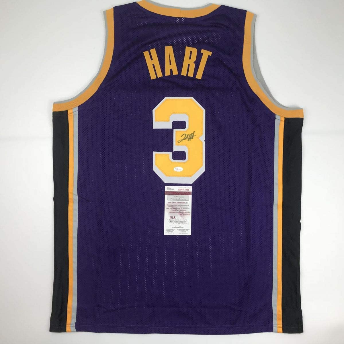 Autographed/Signed Josh Hart Los Angeles LA #3 Purple Basketball Jersey JSA COA