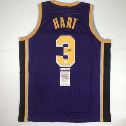 Autographed/Signed Josh Hart Los Angeles LA #3 Purple Basketball Jersey JSA COA