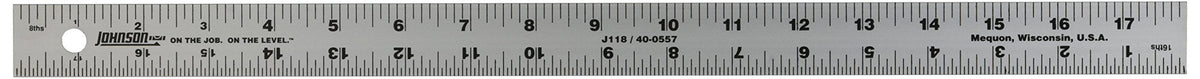 Johnson Level & Tool J118 Aluminum Rule, 18", Silver, 1 Rule