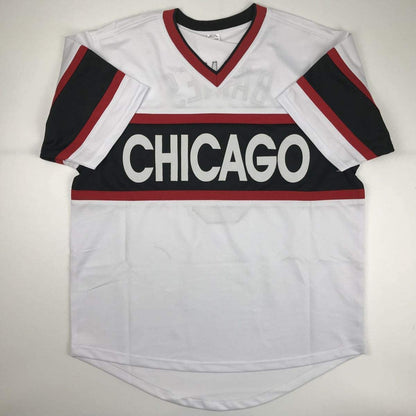 Autographed/Signed Harold Baines Chicago White Retro Baseball Jersey Beckett BAS COA