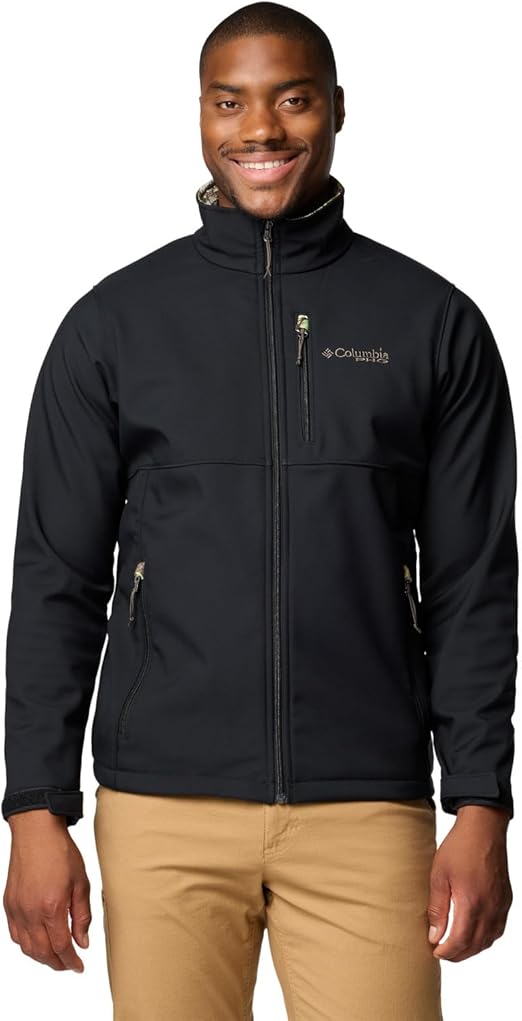 Columbia Men's PHG Ascender II Softshell Jacket, Black/Timberwoods Camo, Medium