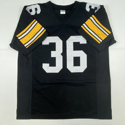 Autographed/Signed Jerome Bettis Pittsburgh Black Retro Football Jersey JSA COA