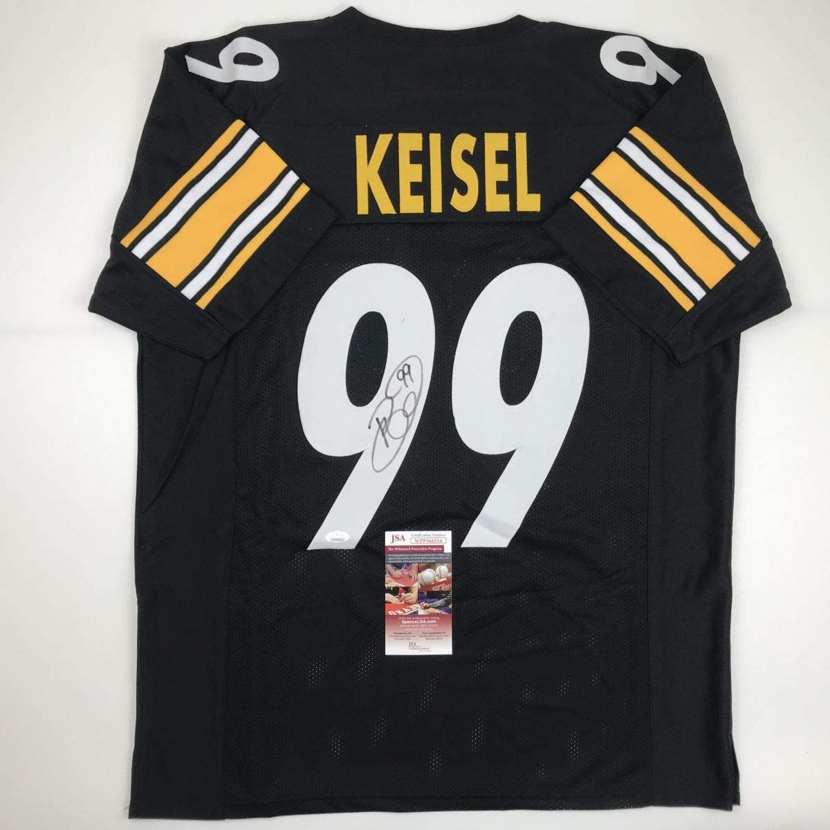 Autographed/Signed Brett Keisel Pittsburgh Black Football Jersey JSA COA