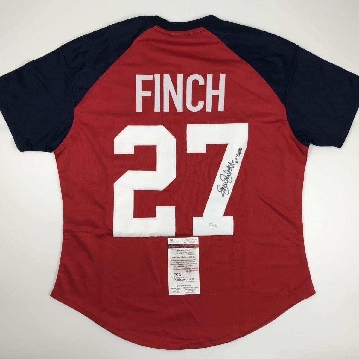 Autographed/Signed Jennie Finch 04 Gold Red Team USA Softball Jersey JSA COA