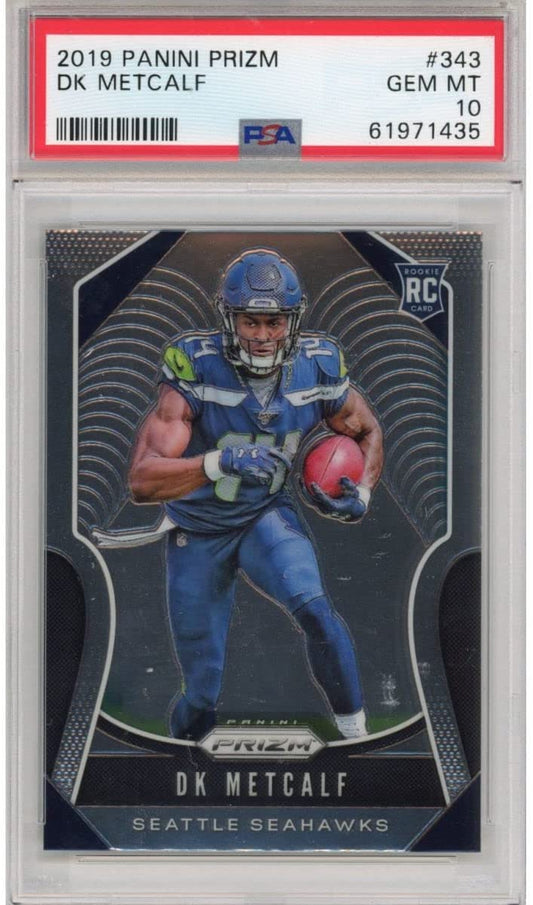 Graded 2019 Panini Prizm DK D.K. Metcalf #343 Rookie RC Football Card PSA 10 Gem Mint