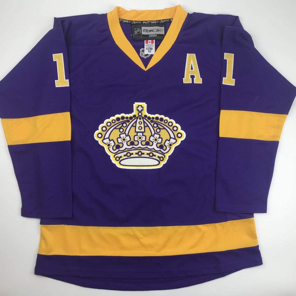 Autographed/Signed Anze Kopitar Los Angeles LA Retro Purple Hockey Jersey JSA COA