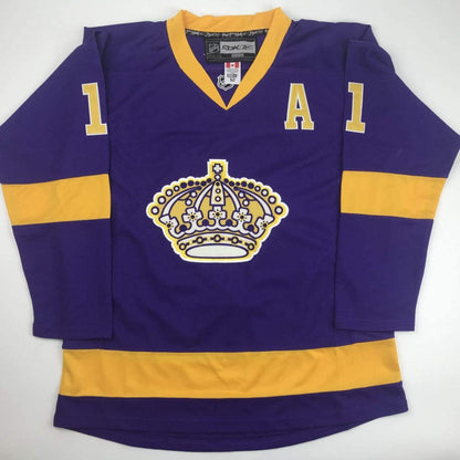 Autographed/Signed Anze Kopitar Los Angeles LA Retro Purple Hockey Jersey JSA COA