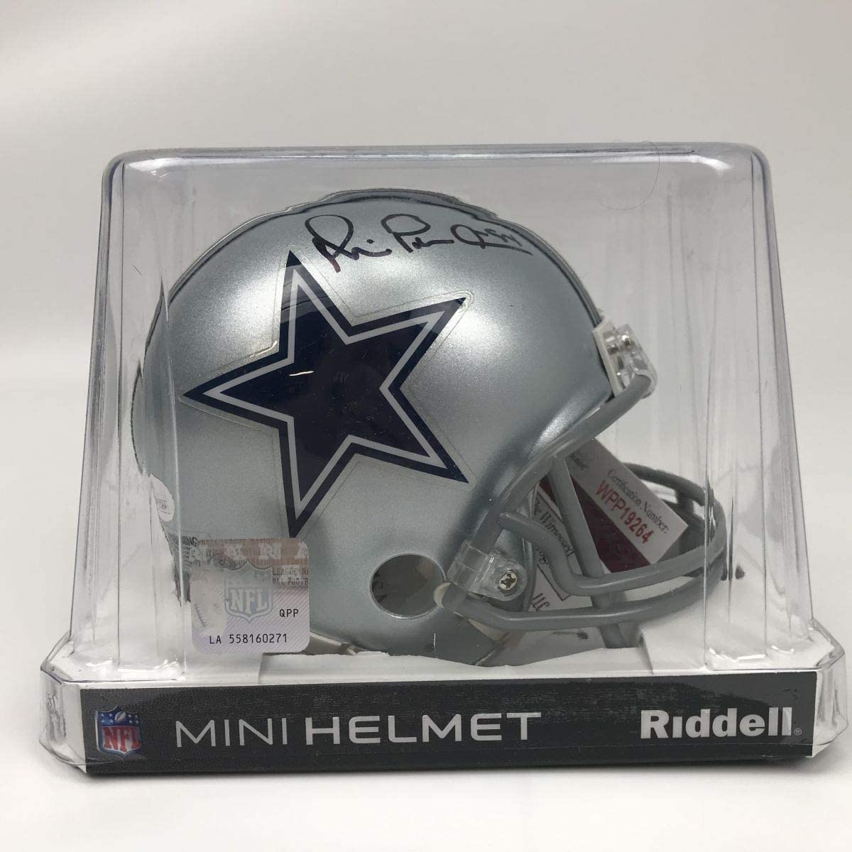 Autographed/Signed Michael Irvin Dallas Cowboys Football Mini Helmet JSA COA