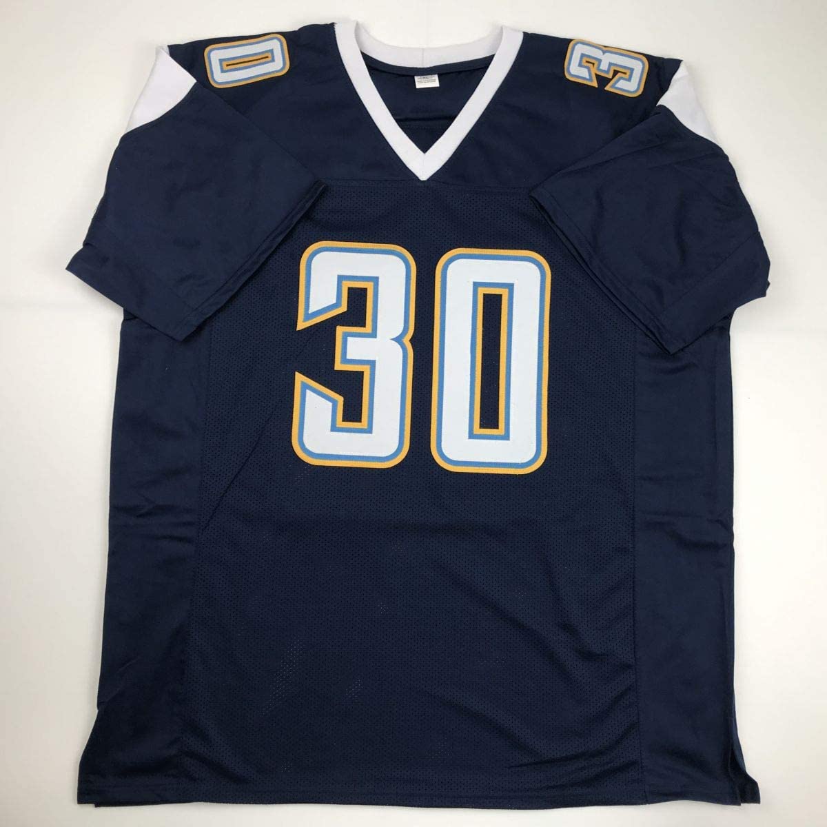 Autographed/Signed Austin Ekeler Los Angeles LA Dark Blue Football Jersey Beckett BAS COA