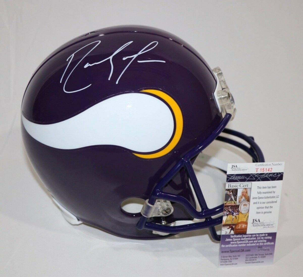 Autographed/Signed Randy Moss Minnesota Vikings Full Size FS F/S Replica Football Helmet JSA COA