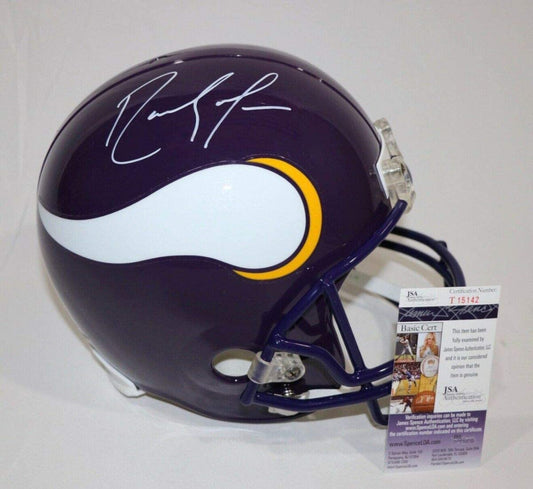 Autographed/Signed Randy Moss Minnesota Vikings Full Size FS F/S Replica Football Helmet JSA COA