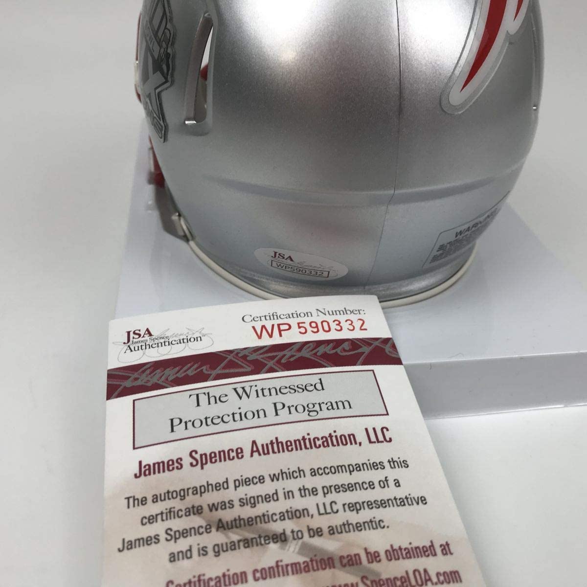 Autographed/Signed Julian Edelman Super Bowl XLIX New England Patriots Football Mini Helmet JSA COA