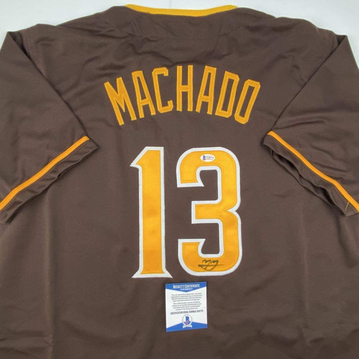 Autographed/Signed Manny Machado San Diego Brown Baseball Jersey Beckett BAS COA