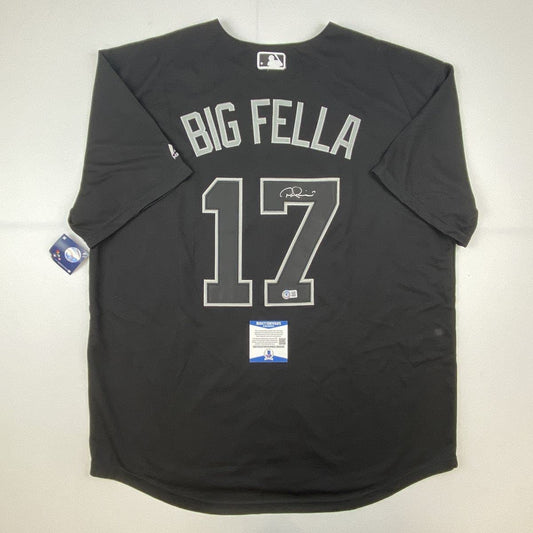 Autographed/Signed Rhys Hoskins Big Fella Players Weekend Black Baseball Jersey Beckett BAS COA