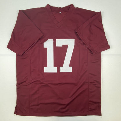 Autographed/Signed Jaylen Waddle Alabama Red College Football Jersey Beckett BAS COA