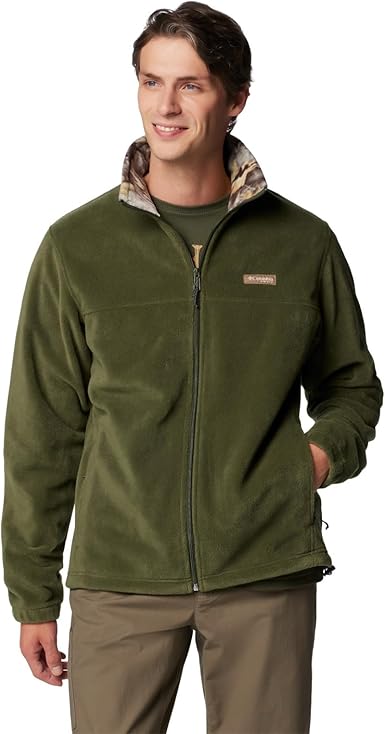 Columbia Men's PHG Fleece Jacket, Surplus Green/Timberwoods Camo, Large
