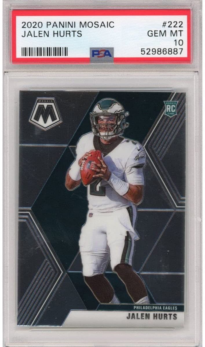Graded 2020 Panini Mosaic Jalen Hurts #222 Rookie RC Football Card PSA 10 Gem Mint