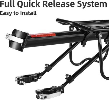 ROCKBROS Rear Bike Bicycle Cargo Rack Aluminum Alloy 115 lbs Capacity Black