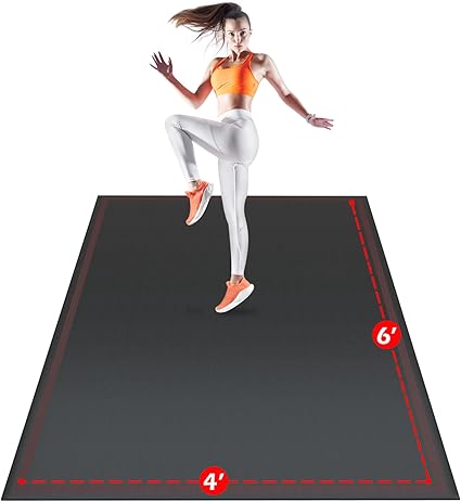 Vivitory Extra Large Yoga Mat for Home Workout 8'x5'/6'x4' (7mm), Large Exercise Mat, Ultra Durable, Non-Slip, Workout Mat for Instant Home Gym Flooring, Gym Mats for Cardio, Weightlifting, Jump Rope