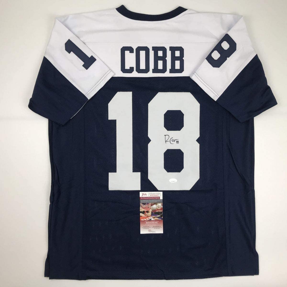 Autographed/Signed Randall Cobb Dallas Thanksgiving Day Football Jersey JSA COA