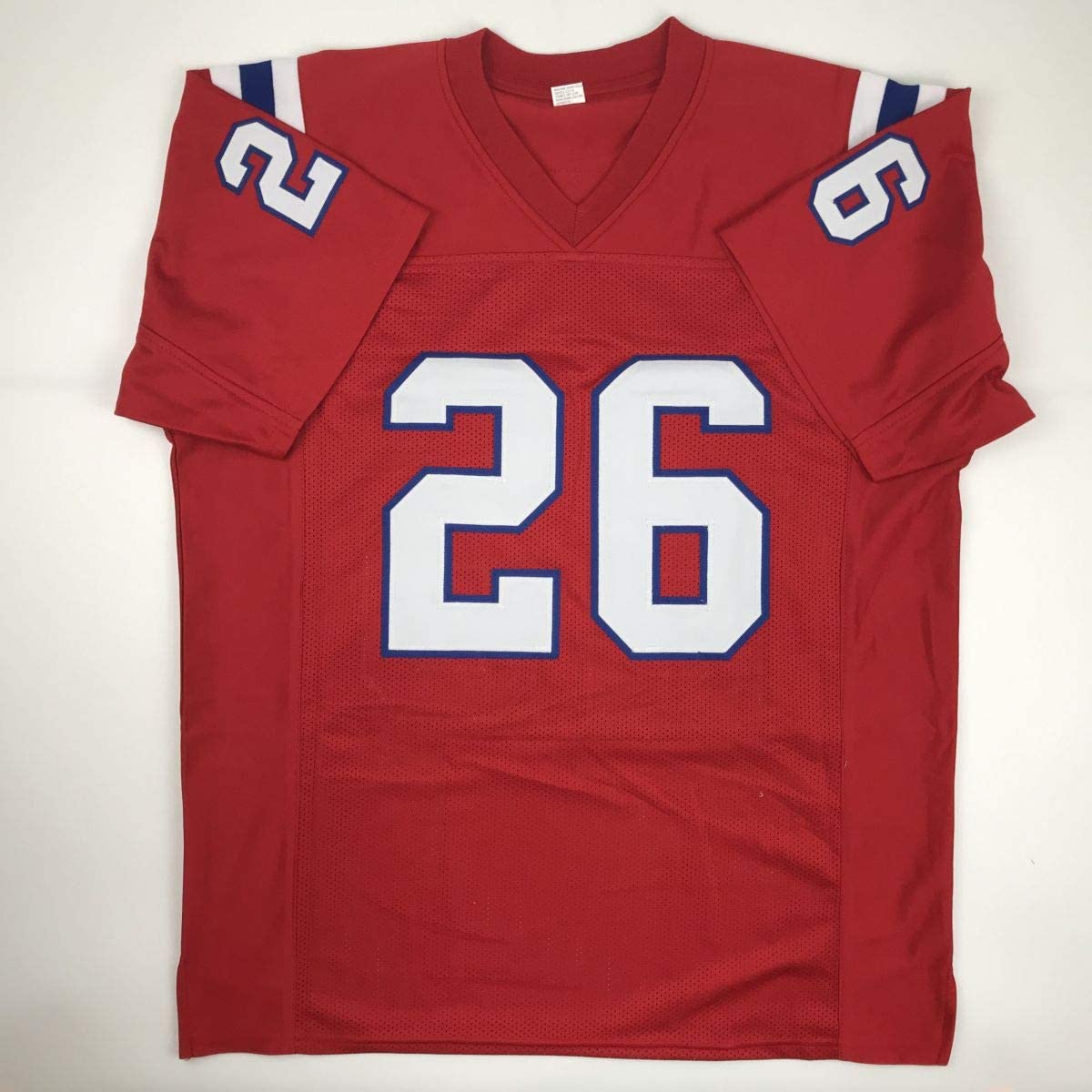 Autographed/Signed Sony Michel New England Red Football Jersey JSA COA