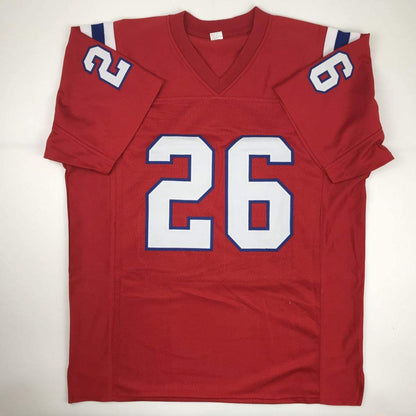 Autographed/Signed Sony Michel New England Red Football Jersey JSA COA