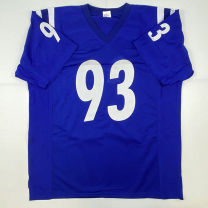 Autographed/Signed Dwight Freeney Indianapolis Blue Football Jersey JSA COA
