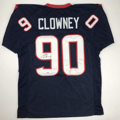 Autographed/Signed Jadaveon Clowney Houston Blue Football Jersey PSA/DNA COA Holo Only