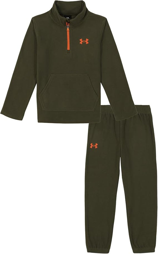 Under Armour UA MICRO FLEECE SET, Green Microfleece - 1/4 Zip, 2T