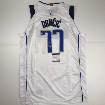 Autographed/Signed Luka Doncic Dallas White Basketball Jersey PSA/DNA COA