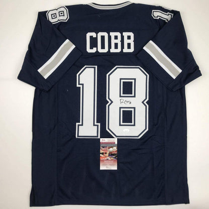 Autographed/Signed Randall Cobb Dallas Dark Blue Football Jersey JSA COA