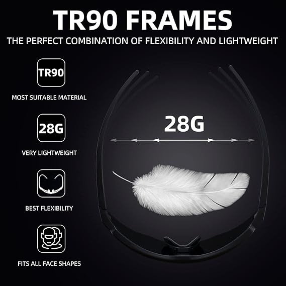 ROCKBROS Polarized Cycling Glasses with 4 Interchangeable Lenses