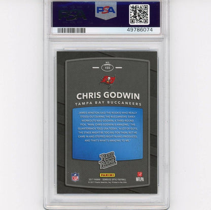 Graded 2017 Panini Donruss Optic Chris Godwin #155 Rated Rookie RC Football Card PSA 10 Gem Mint