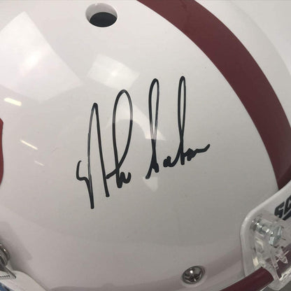 Autographed/Signed Nick Saban Alabama Crimson Tide Alternate Full Size FS F/S Replica College Football Helmet JSA COA