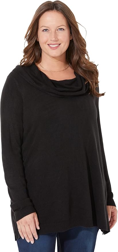 Catherines Women's Plus Size Cashmiracle Pullover Cowlneck
