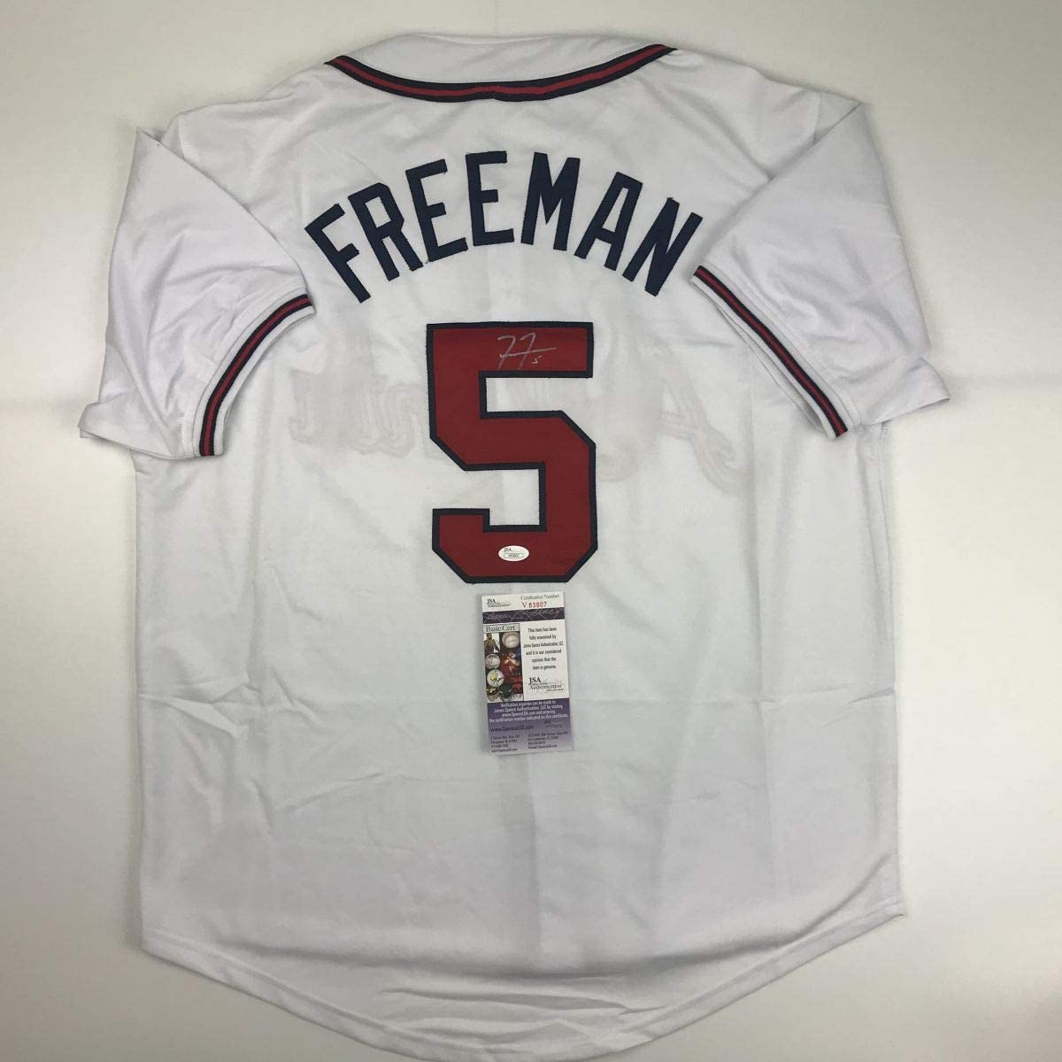 Autographed/Signed Freddie Freeman Atlanta White Baseball Jersey JSA COA