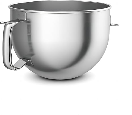 6 Quart Stainless Steel Mixer Bowl for KitchenAid Bowl-Lift Mixer, Fits KV25, KP25, KG25, KP26, KL26, KF26, KSM55/60/70, KT2651, KD2661, Food Grade Material, Bigger Handle, Dishwasher Safe