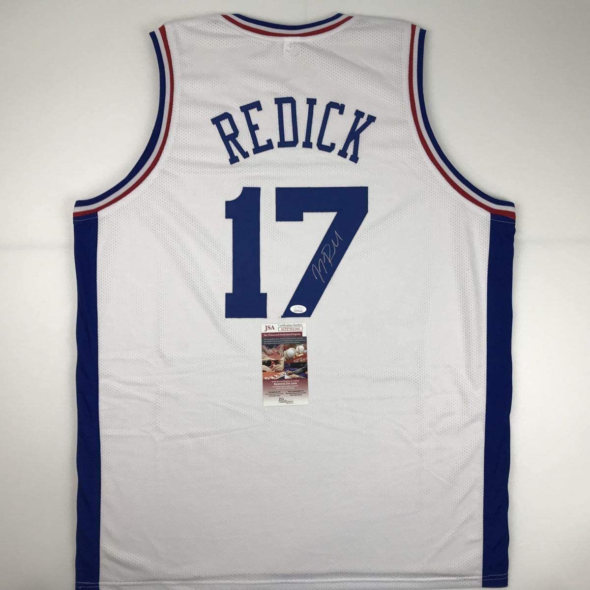 Autographed/Signed JJ J.J. Redick Philadelphia White Basketball Jersey JSA COA