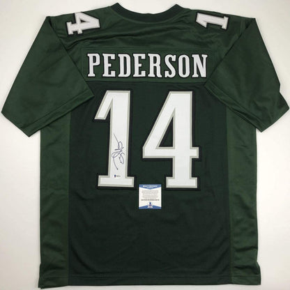 Autographed/Signed Doug Pederson Philadelphia Green Football Jersey Beckett BAS COA