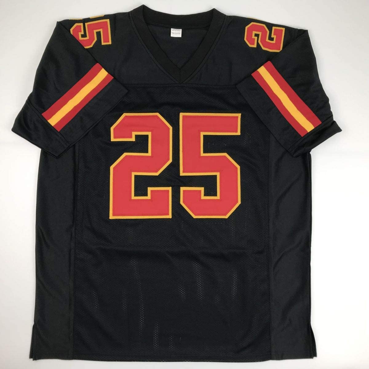 Autographed/Signed Jamaal Charles Kansas City Black Football Jersey JSA COA