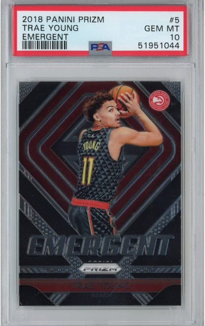 Graded 2018-19 Panini Prizm Trae Young #5 Emergent Rookie RC Basketball Card PSA 10 Gem Mint