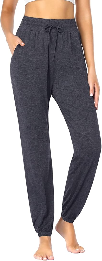 ASIMOON Womens Sweatpants Yoga Joggers with Pockets High Waist Elastic Lounge Running Workout Jogging Pants
