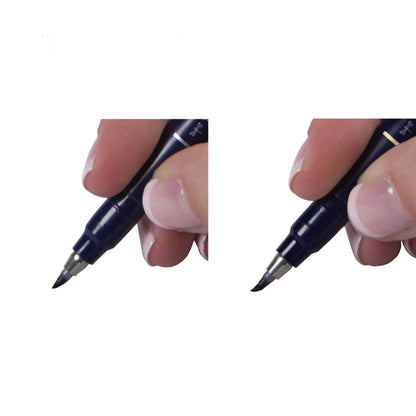 Tombow 62038 Fudenosuke Brush Pen, 2-Pack, Soft & Hard Tip for Calligraphy & Art