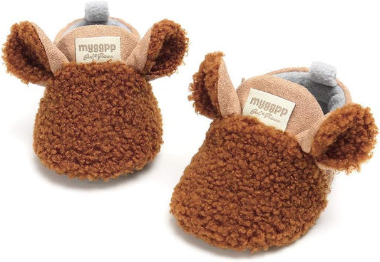 Baby Boys Girls Soft Plush Slippers Cartoon Toddler Infant Warm Winter House Shoes