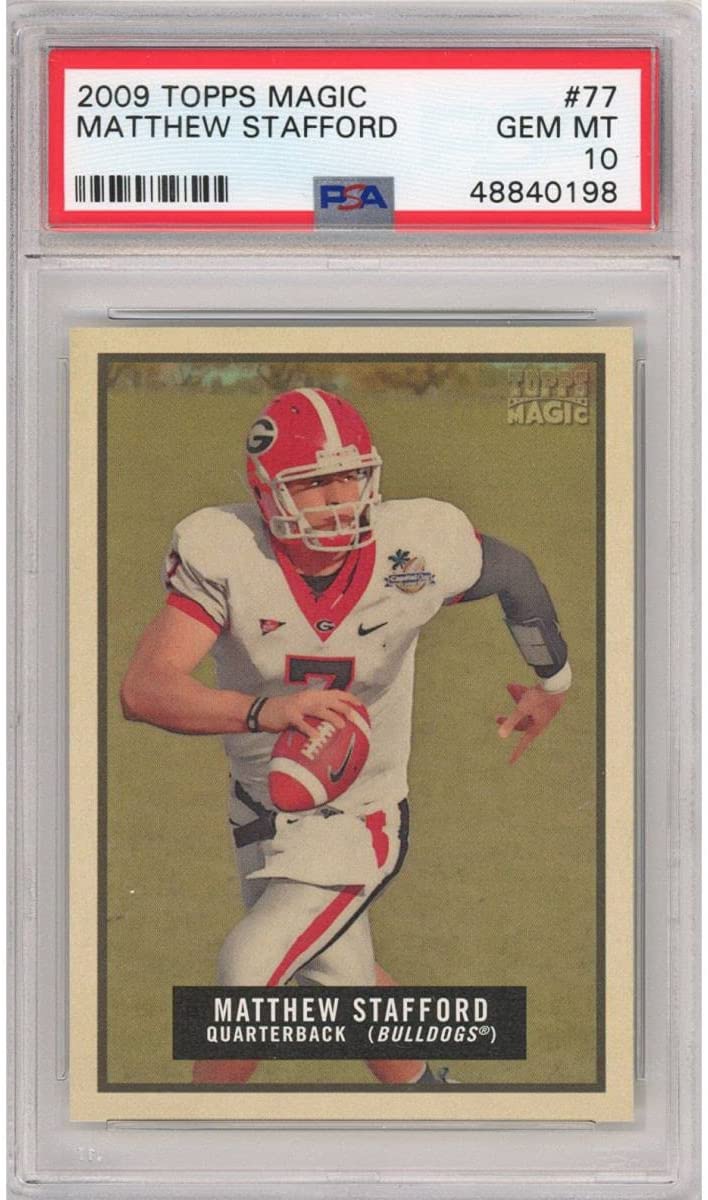 Graded 2009 Topps Magic Matthew Stafford #77 Rookie RC Football Card PSA 10 Gem Mint
