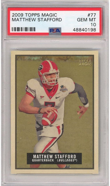 Graded 2009 Topps Magic Matthew Stafford #77 Rookie RC Football Card PSA 10 Gem Mint